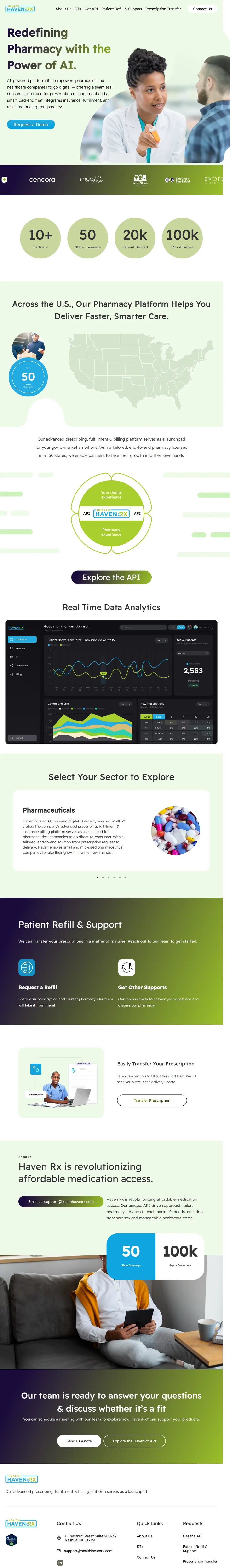 HealthHavenRx AI-powered digital pharmacy platform homepage