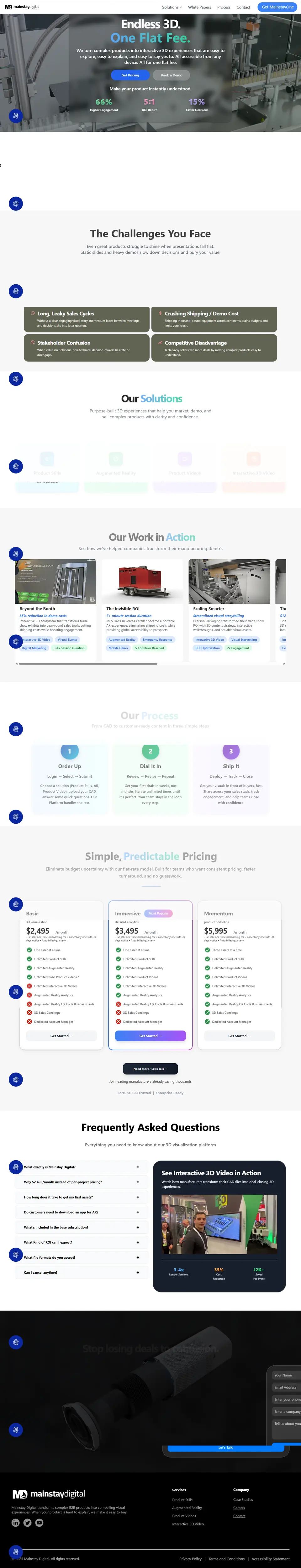 Mainstay Digital interactive 3D product visualization platform