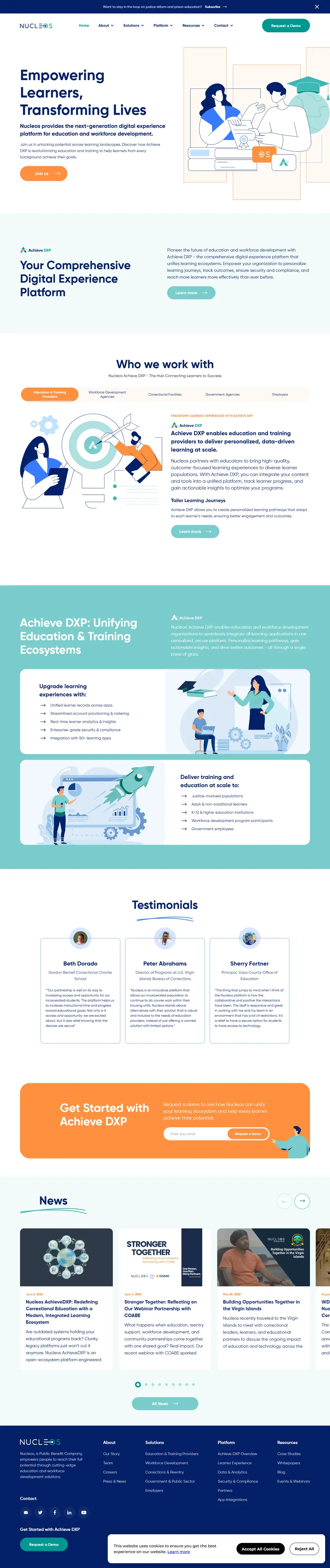 Nucleos digital experience platform for education in secure environments