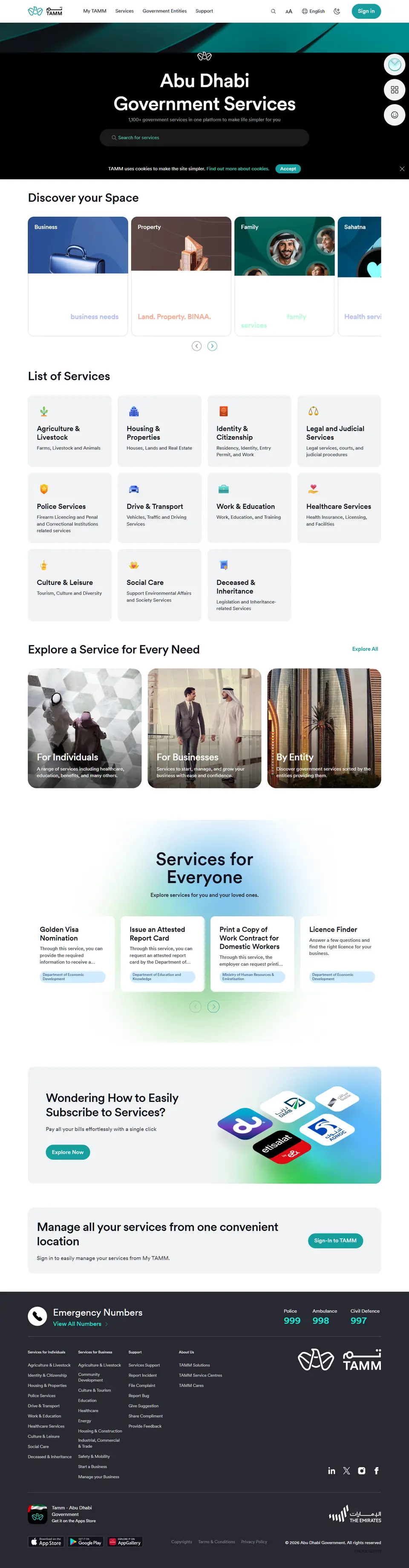 TAMM Abu Dhabi government services digital portal
