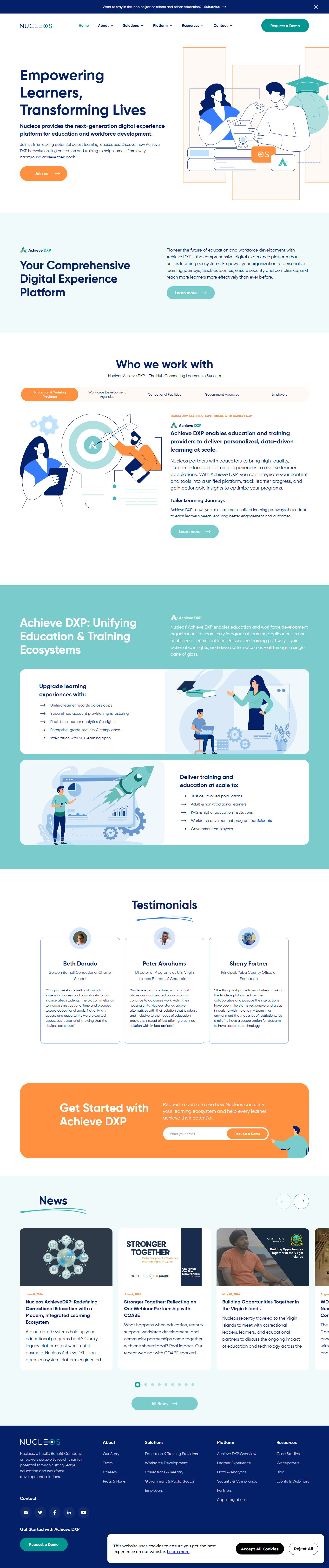 Nucleos digital experience platform for education in secure environments